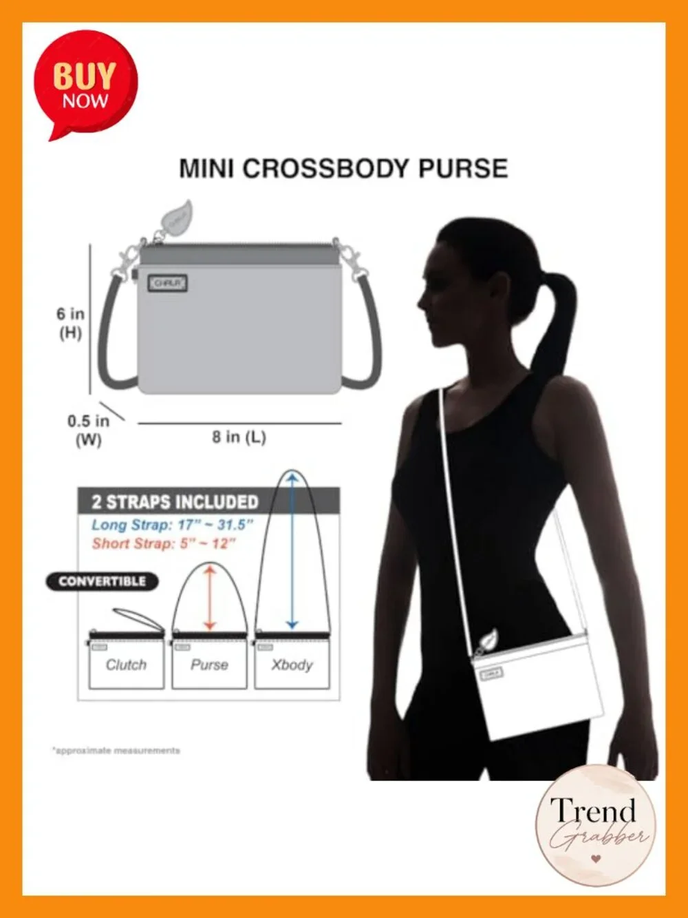 Mini Crossbody Purse with Convertible Strap Faux Leather